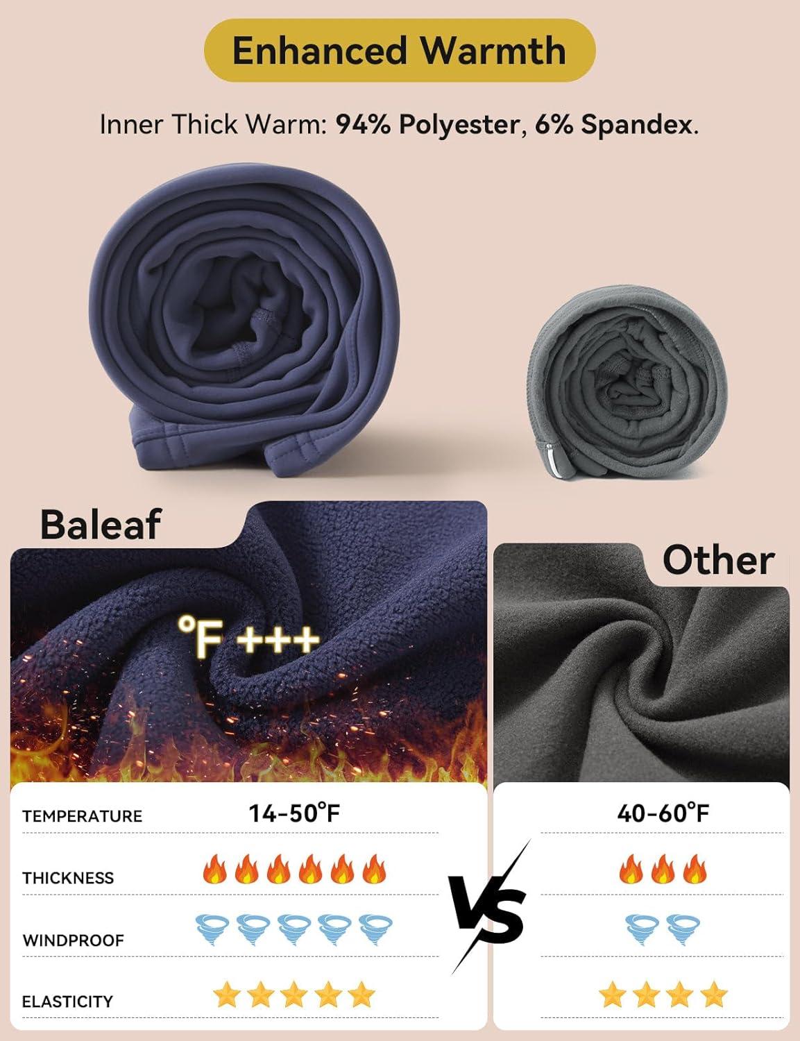 imagebaleaf Womens Thick Fleece Lined Leggings Winter Warm Jeggings Water Resistant High Waisted Tights Snow Pants 4 PocketsNavy Blue