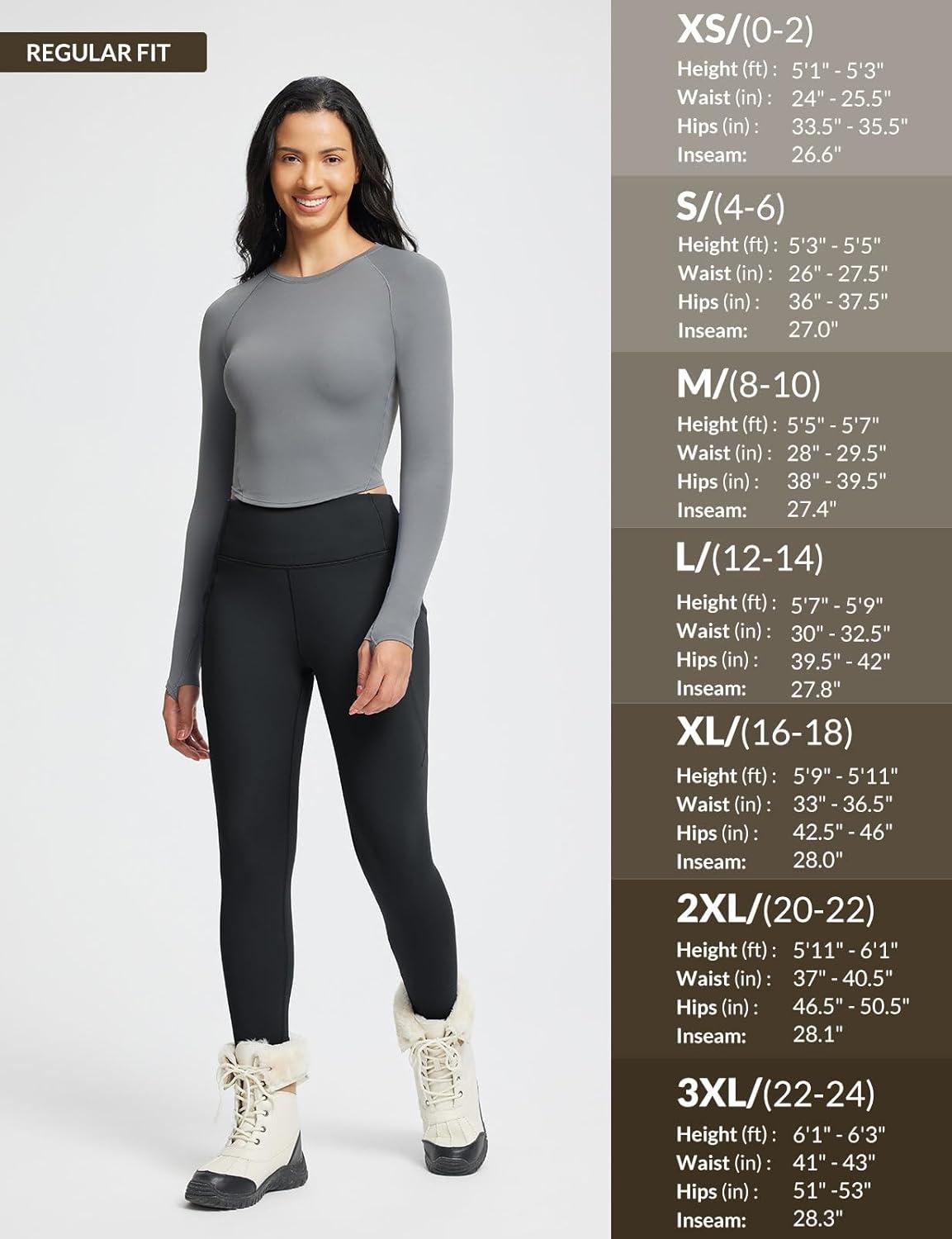 imagebaleaf Womens Thick Fleece Lined Leggings Winter Warm Thermal High Waisted Tummy Control Snow Ski PantsBlack