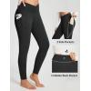 imagebaleaf Womens Crossover Fleece Lined Leggings with Pockets Thermal Warm Winter Tights Crossover High Waisted Yoga PantsBlack