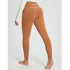 imagebaleaf Womens Crossover Fleece Lined Leggings with Pockets Thermal Warm Winter Tights Crossover High Waisted Yoga PantsCaramel