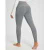 imagebaleaf Womens Crossover Fleece Lined Leggings with Pockets Thermal Warm Winter Tights Crossover High Waisted Yoga PantsGraphite Gray