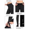 imagebaleaf Womens Fleece Lined Leggings Water Resistant Winter Clothes Running Tights Cold Weather Hiking Pants Zip PocketsAblack