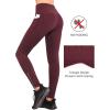 imagebaleaf Womens Fleece Lined Leggings Water Resistant Winter Clothes Running Tights Cold Weather Hiking Pants Zip PocketsAred