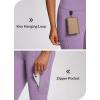 imagebaleaf Womens Fleece Lined Leggings Waterproof Winter Hiking Pants Thermal Running Tights Zipper Pockets High WaistedGrape