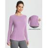 imagebaleaf Womens Thermal Tops Fleece Lined Shirts Long Sleeve Cold Weather Winter Gear Workout Zipper Pocket ThumbholesPurple