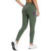imagebaleaf 2530 Womens Fleece Lined Leggings Water Resistant High Waist Winter Running Hiking Pants Zipper Pockets25 Inch Green