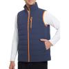 imagebaleaf Mens Puffer Vest Lightweight Warm Outerwear Water Resistant Zip Up Winter Sleeveless Jackets Hiking Golf WindproofBlue