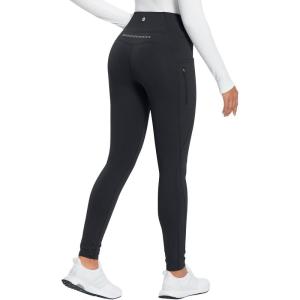imagebaleaf 2530 Womens Fleece Lined Leggings Water Resistant High Waist Winter Running Hiking Pants Zipper Pockets30 Inch Black