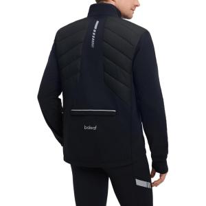 imagebaleaf Mens Cycling Jacket Puffer Lightweight Coat Windproof Warm Winter 5 Pockets Packable Running HikingBlack