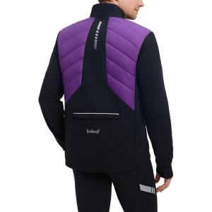 imagebaleaf Mens Cycling Jacket Puffer Lightweight Coat Windproof Warm Winter 5 Pockets Packable Running HikingPurpleBlack