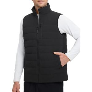 imagebaleaf Mens Puffer Vest Lightweight Warm Outerwear Water Resistant Zip Up Winter Sleeveless Jackets Hiking Golf WindproofBlack