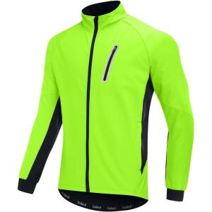 imagebaleaf Mens Winter Cycling Jackets Water Resistant Thermal Running Softshell Jacket Warm Cold Weather Pockets01green