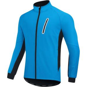 imagebaleaf Mens Winter Cycling Jackets Water Resistant Thermal Running Softshell Jacket Warm Cold Weather Pockets02blue