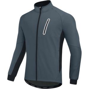 imagebaleaf Mens Winter Cycling Jackets Water Resistant Thermal Running Softshell Jacket Warm Cold Weather Pockets04grey