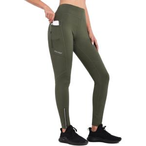 imagebaleaf Womens Fleece Lined Leggings Water Resistant Winter Clothes Running Tights Cold Weather Hiking Pants Zip PocketsAgreen