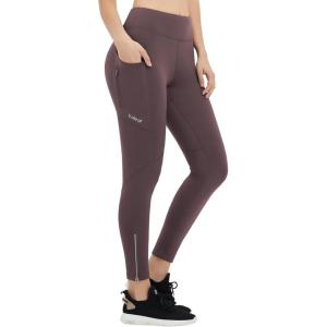 imagebaleaf Womens Fleece Lined Leggings Water Resistant Winter Clothes Running Tights Cold Weather Hiking Pants Zip PocketsCdark Brown No Water Resistant