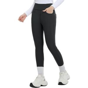 imagebaleaf Womens Thick Fleece Lined Leggings Winter Warm Jeggings Water Resistant High Waisted Tights Snow Pants 4 PocketsBlack
