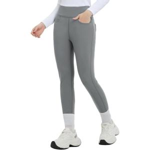 imagebaleaf Womens Thick Fleece Lined Leggings Winter Warm Jeggings Water Resistant High Waisted Tights Snow Pants 4 PocketsDark Gray