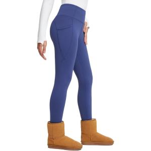 imagebaleaf Womens Thick Fleece Lined Leggings Winter Warm Thermal High Waisted Tummy Control Snow Ski PantsNavy