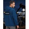 imagebaleaf Mens Rain Jacket Water Resistant Hiking Windbreaker Packable Running Golf Gear Hood Raincoat ReflectiveNavy Blue