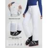 imagebaleaf Womens Snow Pants Insulated Waterproof Slim Ski Pants Snowboard Winter Cold Weather GearWhite