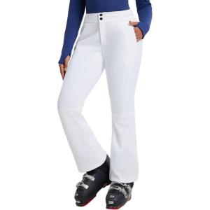 imagebaleaf Womens Snow Pants Insulated Waterproof Slim Ski Pants Snowboard Winter Cold Weather GearWhite