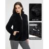 imagebaleaf Womens Fleece Full Zip Up Jacket Fuzzy Lightweight Warm Middle Layer Ski Jacket Winter CoatBlack