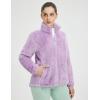 imagebaleaf Womens Fleece Full Zip Up Jacket Fuzzy Lightweight Warm Middle Layer Ski Jacket Winter CoatLight Purple