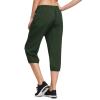 imagebaleaf Womens Lightweight Capri Jogger Hiking Shorts Running Capri Pants Quick Dry UPF 50 Zipper PocketsArmy Green