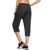 imagebaleaf Womens Lightweight Capri Jogger Hiking Shorts Running Capri Pants Quick Dry UPF 50 Zipper PocketsBlack