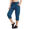 imagebaleaf Womens Lightweight Capri Jogger Hiking Shorts Running Capri Pants Quick Dry UPF 50 Zipper PocketsBlue