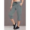 imagebaleaf Womens Lightweight Capri Jogger Hiking Shorts Running Capri Pants Quick Dry UPF 50 Zipper PocketsLight Grey