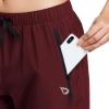 imagebaleaf Womens Lightweight Capri Jogger Hiking Shorts Running Capri Pants Quick Dry UPF 50 Zipper PocketsWine Red