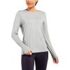 imagebaleaf Womens Long Sleeve Workout Shirts Loose Active Tops Running Gym Exercise TShirts with Thumb HoleHeather Gray