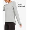 imagebaleaf Womens Long Sleeve Workout Shirts Loose Active Tops Running Gym Exercise TShirts with Thumb HoleHeather Gray