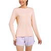 imagebaleaf Womens Long Sleeve Workout Shirts Loose Active Tops Running Gym Exercise TShirts with Thumb HolePink