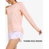 imagebaleaf Womens Long Sleeve Workout Shirts Loose Active Tops Running Gym Exercise TShirts with Thumb HolePink