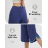 imagebaleaf Capris Pants for Women Yoga Capri Leggings with Pockets Loose High Waist Crop Workout Pants Wide Leg Casual SummerNavy Blue
