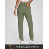 imagebaleaf Womens Business Casual Pants Stretch Travel Pants On Airport with Zipper Pockets Dressy Slacks Golf Work Pull onArmy Green