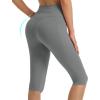 imagebaleaf Womens Capri Leggings with Pockets Knee Length Capris Pants Yoga Workout Exercise for Casual SummerGraphite Gray