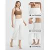 imagebaleaf Womens Capri Pants Wide Leg Yoga Dress Capris High Waist Cropped Pants with Pockets Loose Lounge Travel SummerWhite