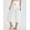 imagebaleaf Womens Capri Pants Wide Leg Yoga Dress Capris High Waist Cropped Pants with Pockets Loose Lounge Travel SummerWhite