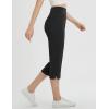 imagebaleaf Womens Capri Yoga Pants with 4 Pockets Capris Leggings Dressy Casual Stretch Crop Lounge Straight Open Bottom SummerBlack