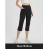 imagebaleaf Womens Capri Yoga Pants with 4 Pockets Capris Leggings Dressy Casual Stretch Crop Lounge Straight Open Bottom SummerBlack