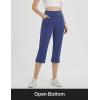 imagebaleaf Womens Capri Yoga Pants with 4 Pockets Capris Leggings Dressy Casual Stretch Crop Lounge Straight Open Bottom SummerBlue