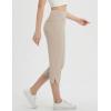 imagebaleaf Womens Capri Yoga Pants with 4 Pockets Capris Leggings Dressy Casual Stretch Crop Lounge Straight Open Bottom SummerKhaki