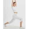 imagebaleaf Womens Capri Yoga Pants with 4 Pockets Capris Leggings Dressy Casual Stretch Crop Lounge Straight Open Bottom SummerWhite