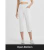 imagebaleaf Womens Capri Yoga Pants with 4 Pockets Capris Leggings Dressy Casual Stretch Crop Lounge Straight Open Bottom SummerWhite