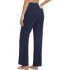 imagebaleaf Womens Wide Leg Travel Stretch Dress Pants Yoga High Waist with Pockets Casual Work SweatpantsNavy Blue
