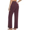 imagebaleaf Womens Wide Leg Travel Stretch Dress Pants Yoga High Waist with Pockets Casual Work SweatpantsWine Red